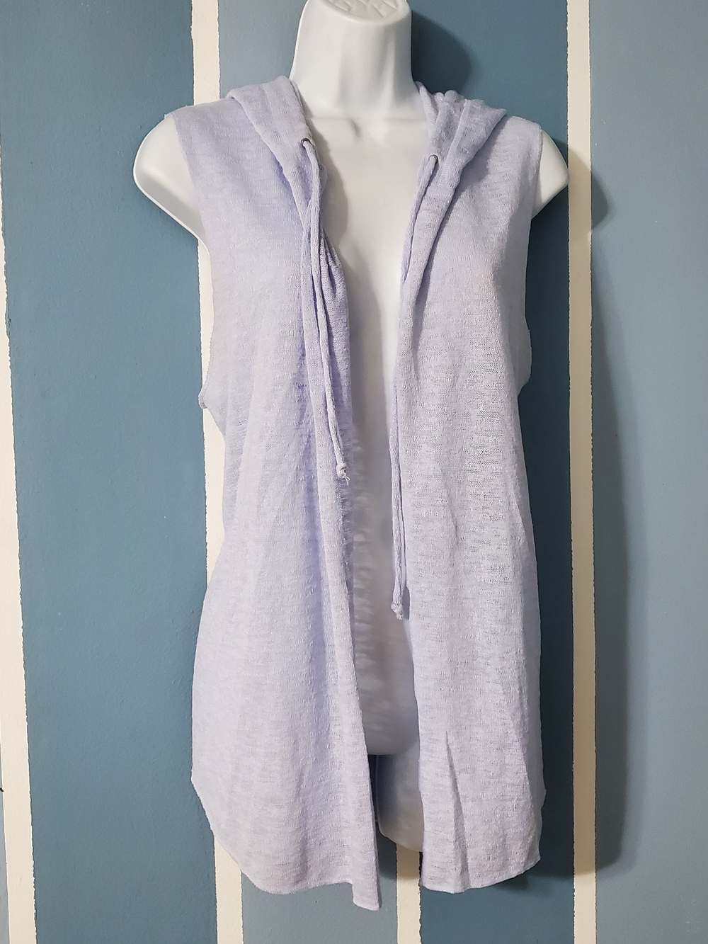 Victoria's Secret Light Lavender Sleeveless Hooded Knit Vest